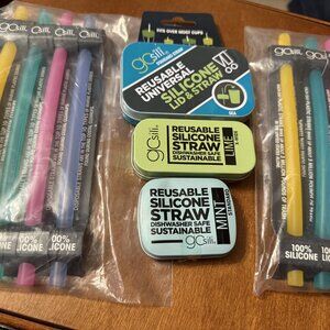 goSili reusable silicone straws and cup lid bundle
